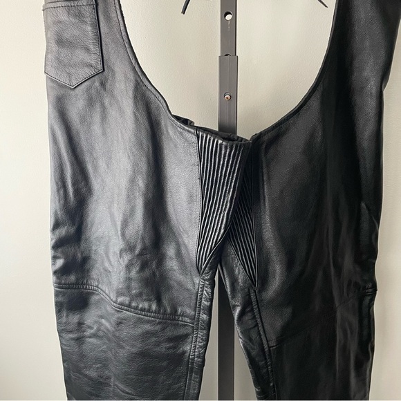Xelement Leather Biker Motorcycle Riding Chaps Moto Womens Size 12 - Picture 6 of 10